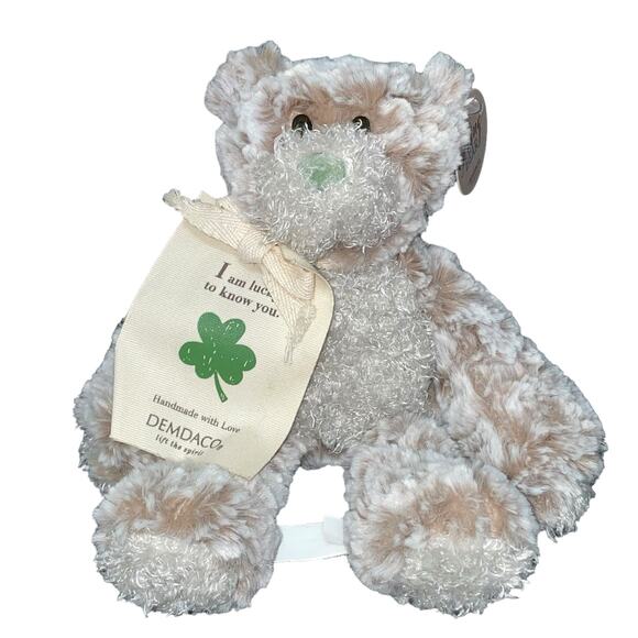 Demdaco Giving Bear Plush Shamrock I am Lucky to Know You Stuffed Animal Gift 9" - Picture 2 of 12